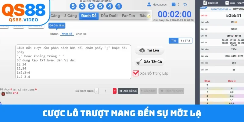 Cược lô trượt mang đến sự mới lạ