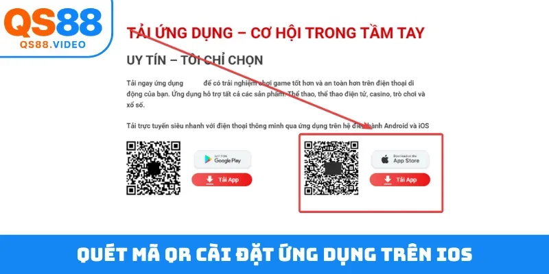 Quét mã QR cài đặt ứng dụng trên iOS